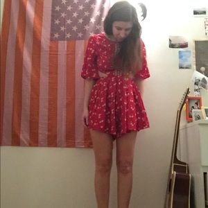 ASOS Pants - ASOS XS Kiss The Sky Romper In Disty Flower Print ASOS Pants - ASOS XS Kiss The Sky Romper In Disty Flower Print
