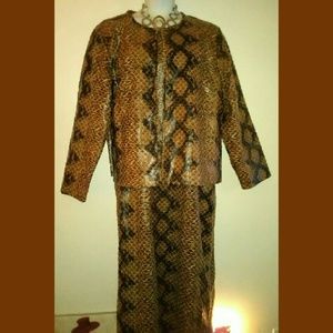 3x faux leather 2 pc sleevless dress and jacket