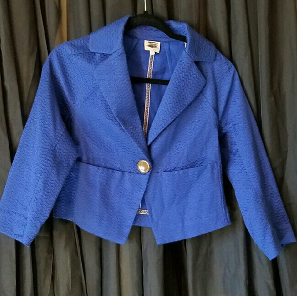 Anthropologie Coquille Cropped Jacket Blue Sz 0