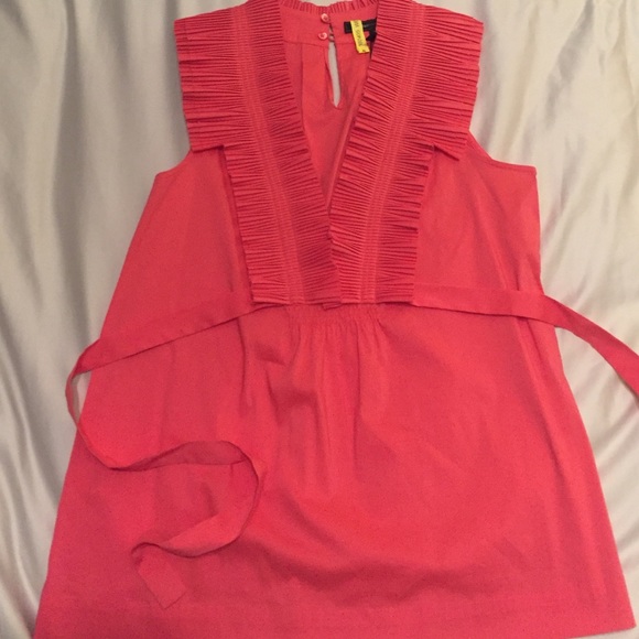 Coral bcbg ruffle tank size small