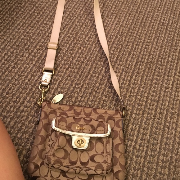 Coach tan cross body handbag