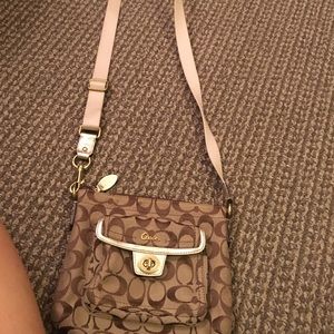 Coach tan cross body handbag