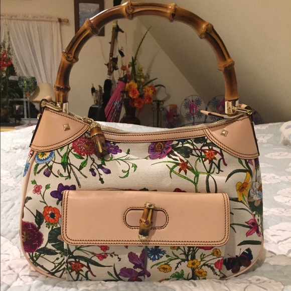 ❌SOLD❌ Gucci Flora 🌺 Bamboo Handbag - Picture 5 of 8