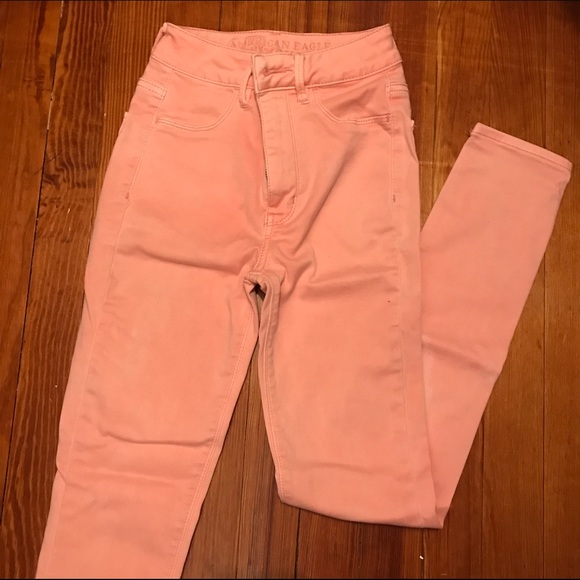 High waisted salmon jeggings