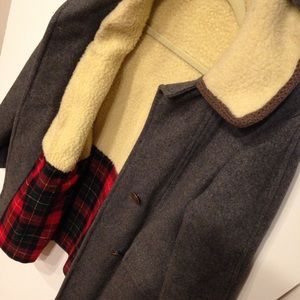 Vintage Union Label Coat Wool, Sherpa & Flannel