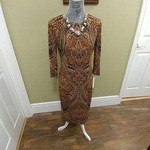 Stein Mart Dress Black/Apricot colors very nice