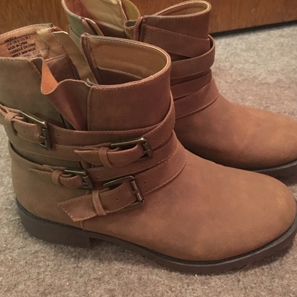 JustFab tan booties