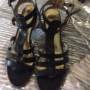 Cathy Jean black gladiator sandals.