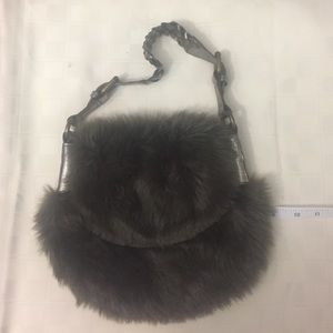 Faux fur handbag in gray