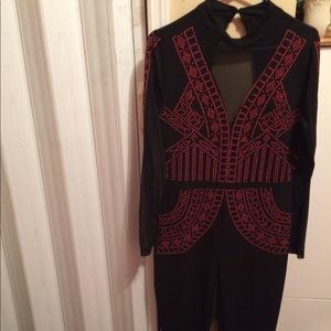 BLACK and RED jumpsuit