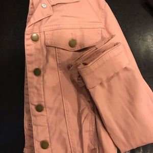 Pink denim jacket
