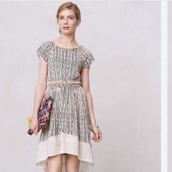 Anthropologie striped cutout dress