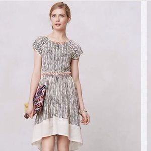 Anthropologie striped cutout dress