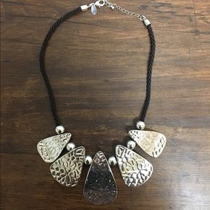 Lia Sophia Silver and Black Necklace