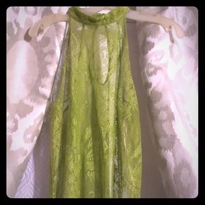 Green lace going out top