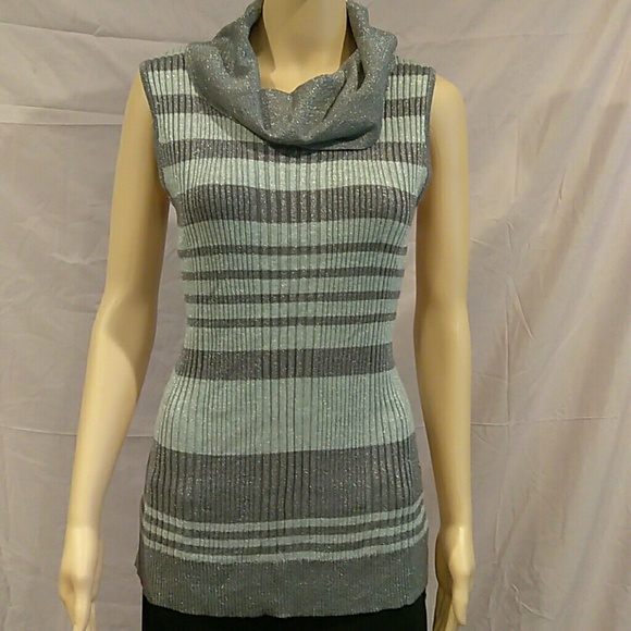 Joseph Allen Metallic Striped Tank Top Sweater - Picture 1 of 4