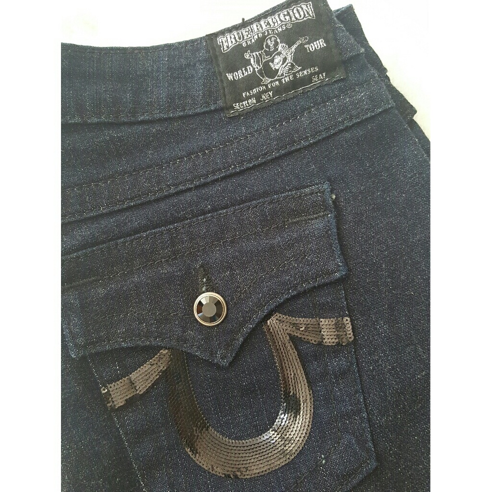 Dark Wash Sequin Pocket Joey Bootcut Jeans