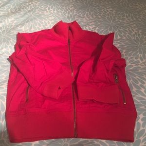 Forever 21 red bomber jacket