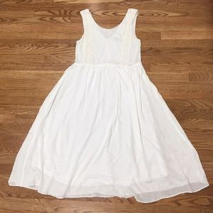 White sleeveless midi dress