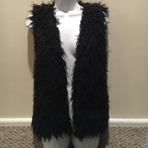 H&M Black fur vest