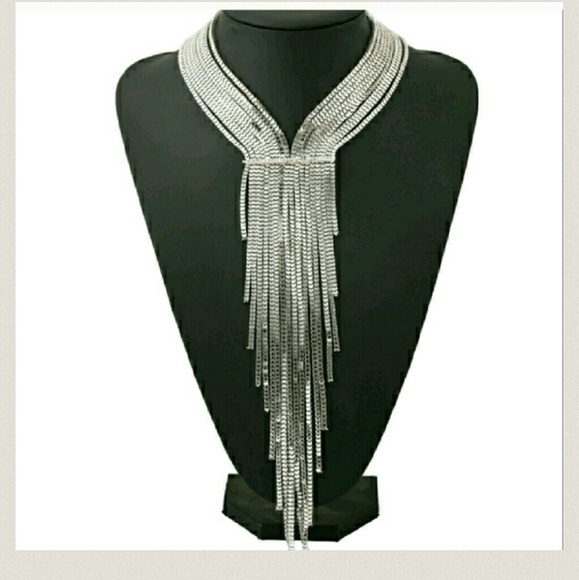 silver statement  necklace - Picture 3 of 3