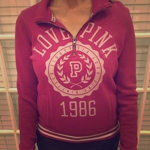 Pink Victoria's Secret quarter-zip