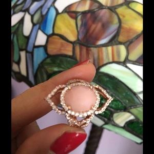 14K Rose Gold Pink Opal Ring sz6