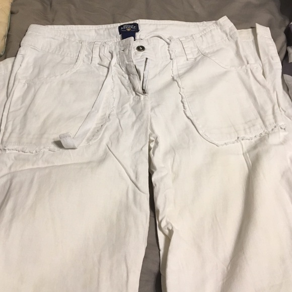 White linen pants
