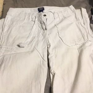 White linen pants
