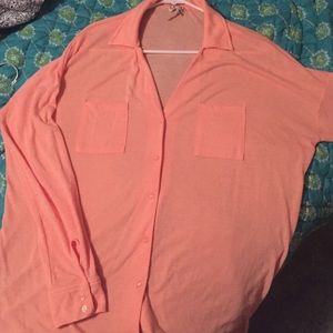 Button down coral shirt