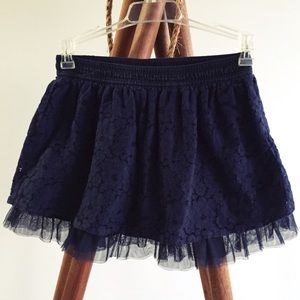 Navy Blue • Lace + Tulle Circle Skirt