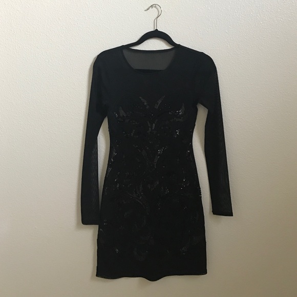 EXPRESS sheer sequined dress