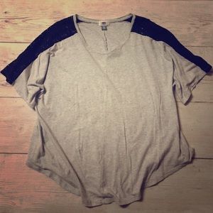 Lace sleeve teeshirt