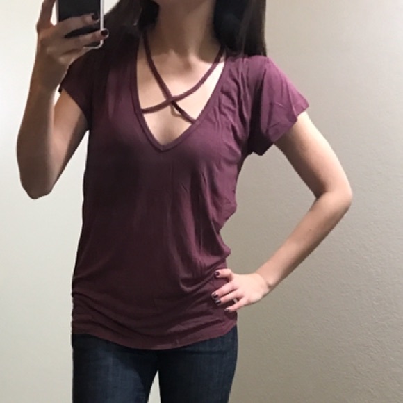 SALE Wine Strappy Tee - Picture 2 of 4