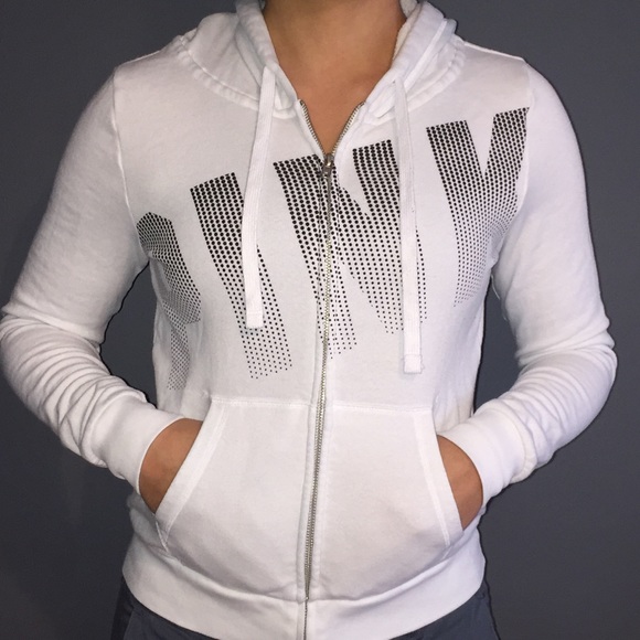 White Victoria secret PINK full zip sweatshirt