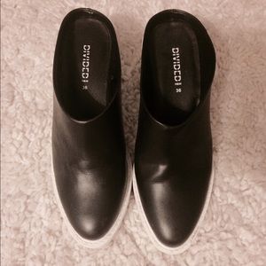 H&M black and white chunky slip on mule