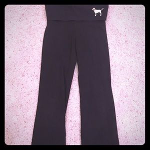 PINK black boot-cut full length leggings