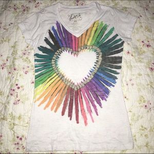 Delia*s Rainbow Burnout Top