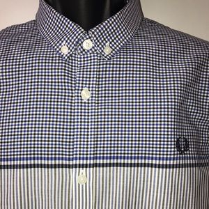 SOLD Fred Perry button down stripes and checks LG