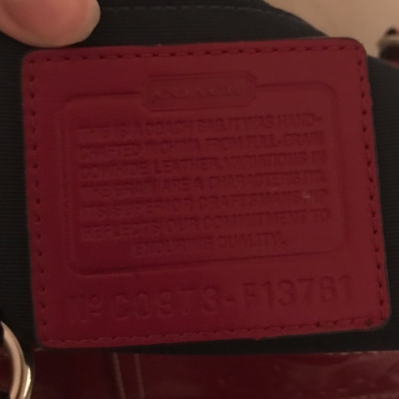 Red Leather Coach Purse - Picture 2 of 3