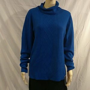Karen Scott Textured Long Sleeve Turtleneck Sweate