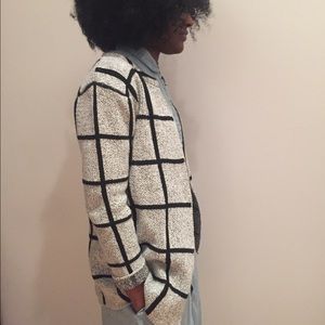 Checked knit jacket
