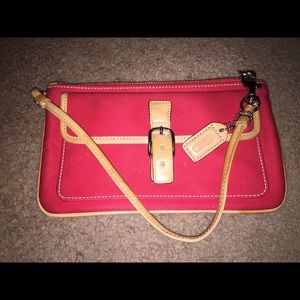 Red Coach Snap Wristlet