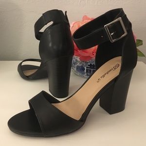 Black Ankle Strap Heels