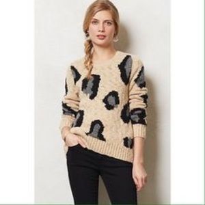 Anthropologie Cheetah Print Wool Sweater