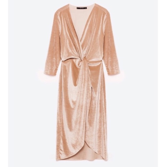 NWT Zara Crossover Velvet Dress - Picture 3 of 4