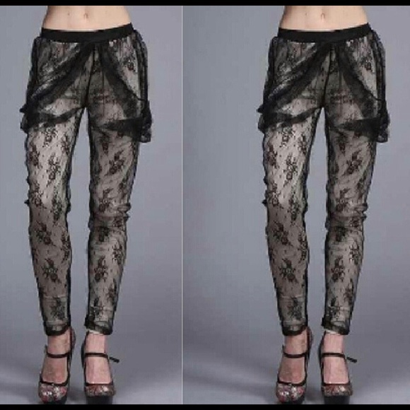 Dressy harem pant with lace overlay