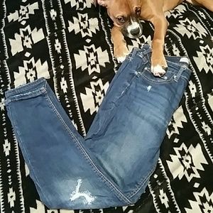 Zara Darkwash Distressed Jeans