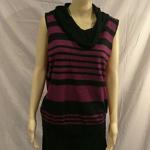 Joseph Allen Striped Sleeveless Pullover Sweater