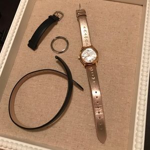 Stella & Dot convertible watch - rose gold & black